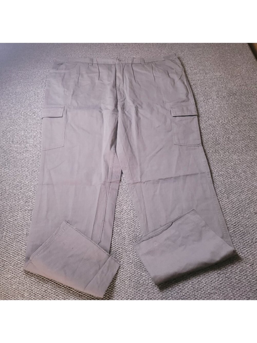 Boulder Creek Cargo Pants Mens 54 x38L Big Tall Khaki Elastic LL Chino Gray y2K
